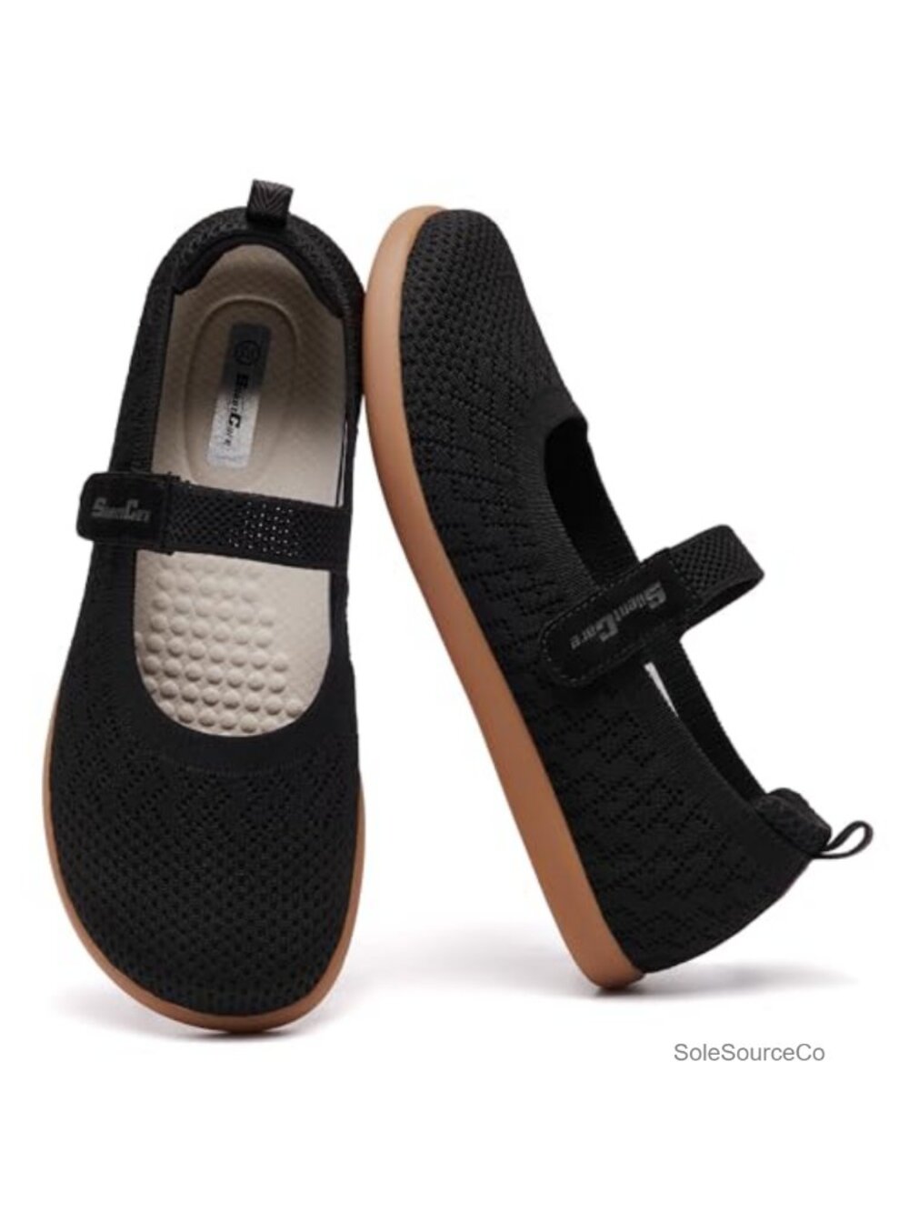 Barefoot Mary Jane Flats Wide Toe Box Zero Drop Knit Ballet Shoes